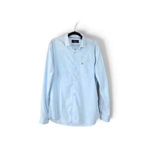 Allen Solly Mens Classic Fit Light Blue Geometric Print Button Down Shirt 42